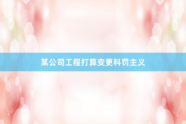 某公司工程打算变更科罚主义